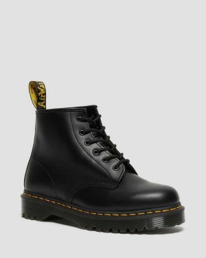 Black DR Martens 101 Bex Smooth Leather Ankle Boots | 0782PCOSM