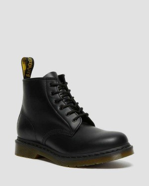 Black DR Martens 101 Smooth Leather Ankle Boots | 1049OXPWY