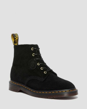 Black DR Martens 101 Suede Ankle Boots | 8615VXHJM