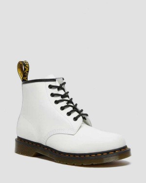 Black DR Martens 101 Yellow Stitch Smooth Leather Ankle Boots | 7092NBHGS