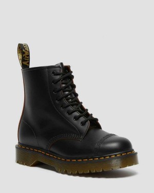 Black DR Martens 1460 Bex Made in England Toe Cap Lace Up Boots | 4397EBINK