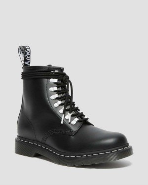 Black DR Martens 1460 Contrast Hardware Leather Lace Up Boots | 5410TYLSI