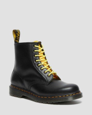 Black DR Martens 1460 Contrast Smooth Leather Lace Up Boots | 4273AOQYL