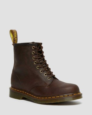 Black DR Martens 1460 Crazy Horse Leather Lace Up Boots | 8261DAXLR