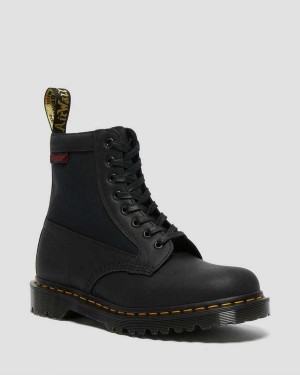 Black DR Martens 1460 Panel Made in England Leather Lace Up Boots | 0847TAPLZ