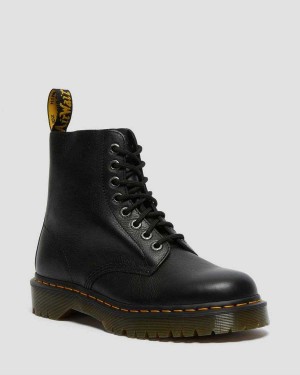 Black DR Martens 1460 Pascal Bex Pisa Leather Lace Up Boots | 7409OPIWV