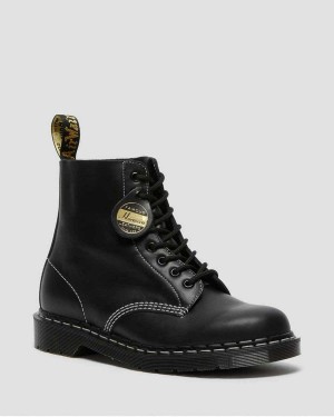 Black DR Martens 1460 Pascal Made in England Cavalier Leather Lace Up Boots | 1832HEQWL