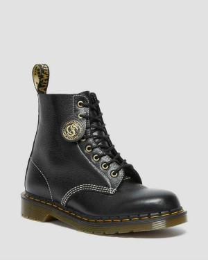 Black DR Martens 1460 Pascal Made in England Classic Leather Lace Up Boots | 6205CRFZQ