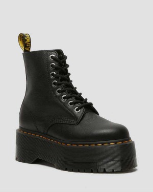 Black DR Martens 1460 Pascal Max Leather Platform Boots | 2967OHUWY