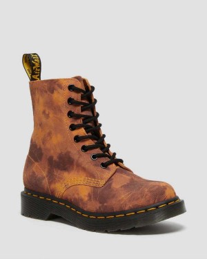 Black DR Martens 1460 Pascal Tie Dye Leather Lace Up Boots | 1972XKUCF