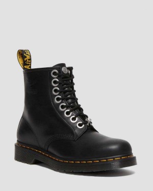 Black DR Martens 1460 The Great Frog Leather Lace Up Boots | 8926UZTFD