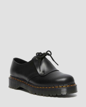 Black DR Martens 1461 Bex Brando Leather Oxford Shoes | 7954QZXND