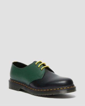 Black DR Martens 1461 Contrast Smooth Leather Oxford Shoes | 1748BIWUC