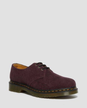 Black DR Martens 1461 Corduroy Oxford Shoes | 5639EGPVS