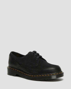 Black DR Martens 1461 Guard Made in England Leather Lace Up Boots | 0521DUVXZ