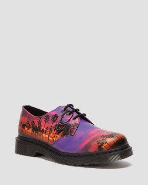 Black DR Martens 1461 Los Angeles Leather Oxford Shoes | 9546YLVRX