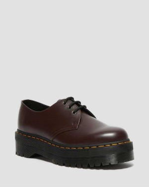 Black DR Martens 1461 Smooth Leather Platform Shoes | 1746HIFDM