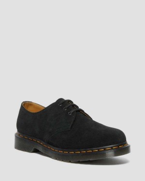 Black DR Martens 1461 Suede Oxford Shoes | 6023MEKPB