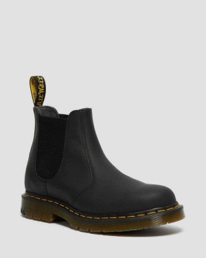 Black DR Martens 2976 DM's Wintergrip Chelsea Boots | 7301TJUMA