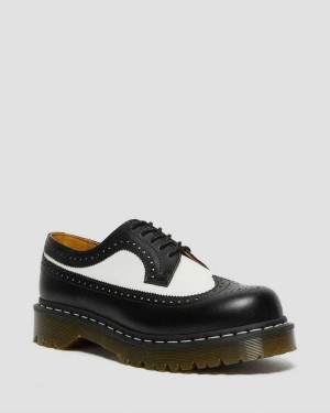 Black DR Martens 3989 Bex Smooth Leather Brogue Shoes | 5603UDBXK