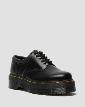 Black DR Martens 8053 Leather Platform Casual Shoes | 1436BXSFY