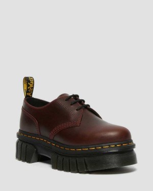 Black DR Martens Audrick Brando Leather Platform Shoes | 6190YSHUQ