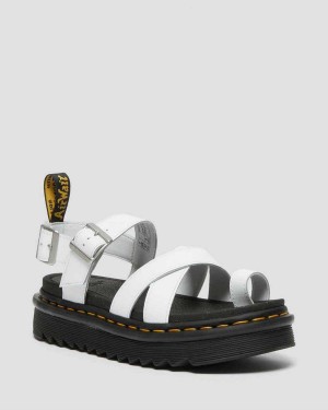 Black DR Martens Avry Hydro Leather Strap Sandals | 2816QENXY