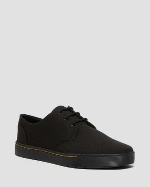 Black DR Martens Cairo Low Canvas Shoes | 3895IDPLX