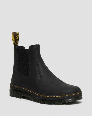 Black DR Martens Embury Leather Casual Chelsea Boots | 3297NFJTV