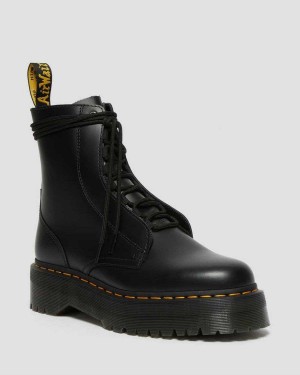 Black DR Martens Jarrick Smooth Leather Platform Boots | 3875UAIYL