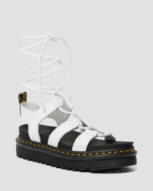 Black DR Martens Nartilla Leather Gladiator Sandals | 0649SCHLR