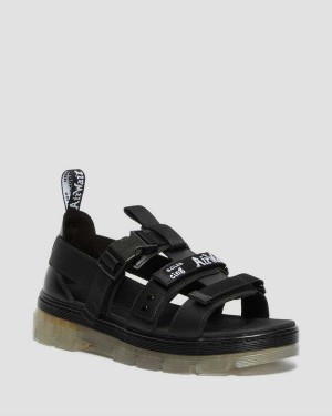 Black DR Martens Pearson Iced Casual Sandals | 6703LMNCO