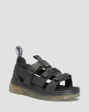 Black DR Martens Pearson Iced Casual Sandals | 4281KTOUX