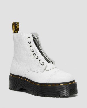 Black DR Martens Sinclair Milled Nappa Leather Platform Boots | 9031EGKBN