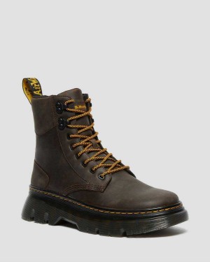 Black DR Martens Tarik Crazy Horse Leather Utility Boots | 6039SJVFN