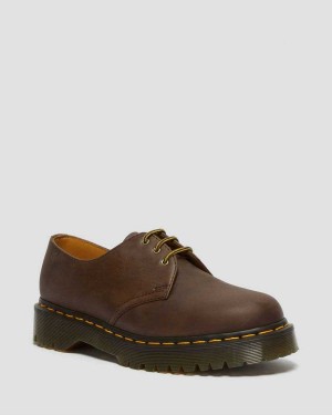 Blue DR Martens 1461 Bex Crazy Horse Leather Oxford Shoes | 4098HFMIC