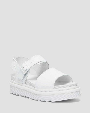 Blue DR Martens Voss Mono Hydro Leather Strap Sandals | 8741HSBYV