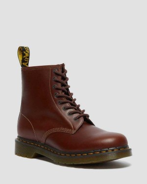 Brown Black DR Martens 1460 Abruzzo Leather Lace Up Boots | 4025ZQVOF