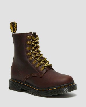 Brown DR Martens 1460 Pascal DM's Wintergrip Leather Lace Up Boots | 4168WEHNZ