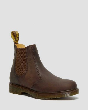 Brown DR Martens 2976 Crazy Horse Leather Chelsea Boots | 6784TDXMW