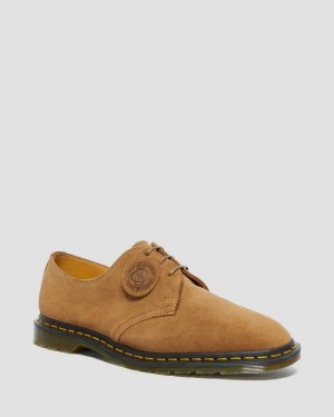 Brown DR Martens Archie II Made in England Suede Oxford Shoes | 7231EYHMP