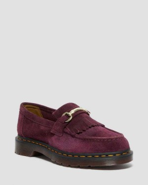 Dark Brown DR Martens Adrian Snaffle Suede Loafers | 4519ZYRST