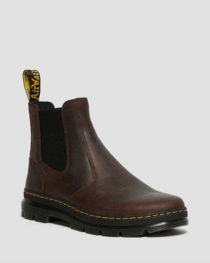 Green DR Martens Embury Crazy Horse Leather Casual Boots | 6370SBMIW