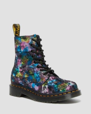 Grey DR Martens 1460 Pascal Confetti Suede Lace Up Boots | 2984FSQGY