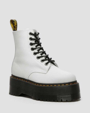 Grey DR Martens 1460 Pascal Max Leather Platform Boots | 7951LUEWF