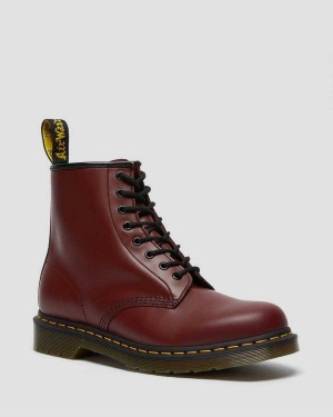 Pink Red DR Martens 1460 Smooth Leather Lace Up Boots | 3184LYDVQ