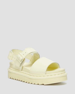 Red DR Martens Voss Leather Strap Sandals | 6592VHBTU