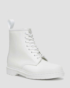 White DR Martens 1460 Mono Smooth Leather Lace Up Boots | 2439KJOCP