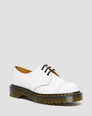 White DR Martens 1461 Bex Made in England Toe Cap Oxford Shoes | 9043GDNJI