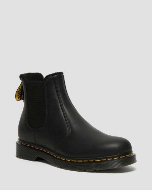 White DR Martens 2976 Warmwair Leather Chelsea Boots | 4016VOJYN